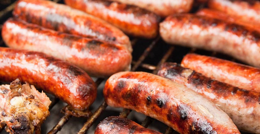 sausage on grill