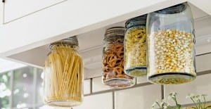 mason jars holding snacks for storage