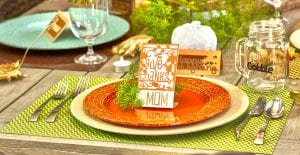 DIY Thanksgiving greenry place setting