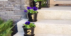 flower pot diy house numbers