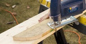 Use the jigsaw to cut backing boards.
