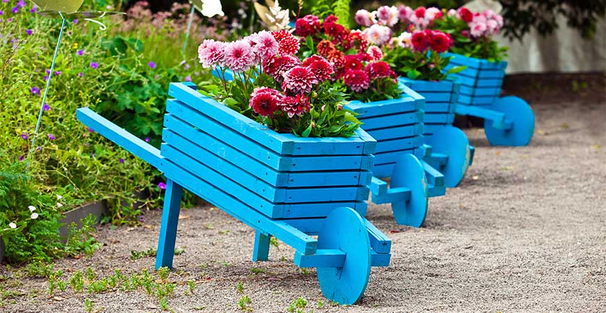 Wheelbarrow planter for Mother's Day gifts