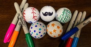 Colored golf balls are an easy Father's day diy gift!