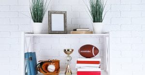 Sports themed gallery wall