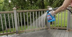 Help out on senior citizen's day by spraying your neighbors' deck!