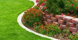 Create edging around your flowerbeds with stone or brick.