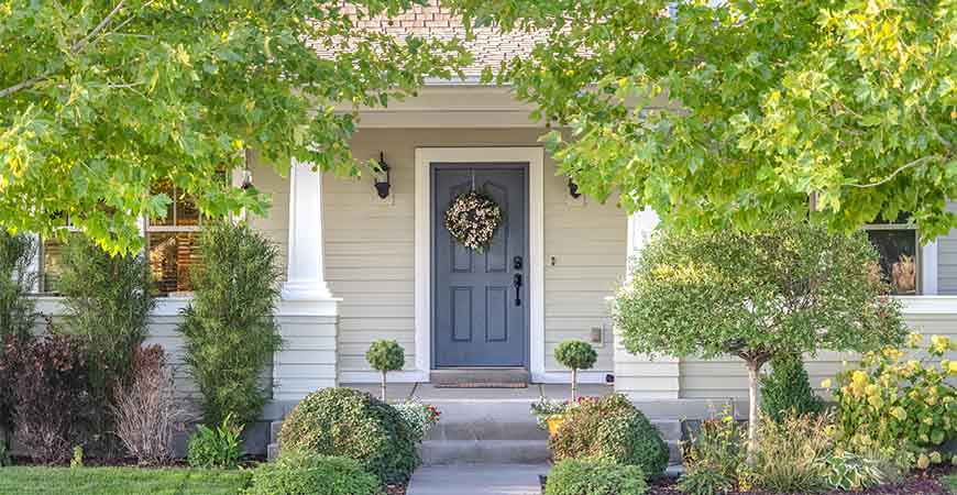 Refresh your front door by painting it blue.