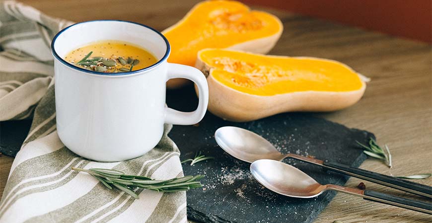 Rosemary adds delicious flavor to your butternut squash soup. 