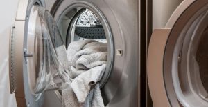 A clean washer with fresh towels