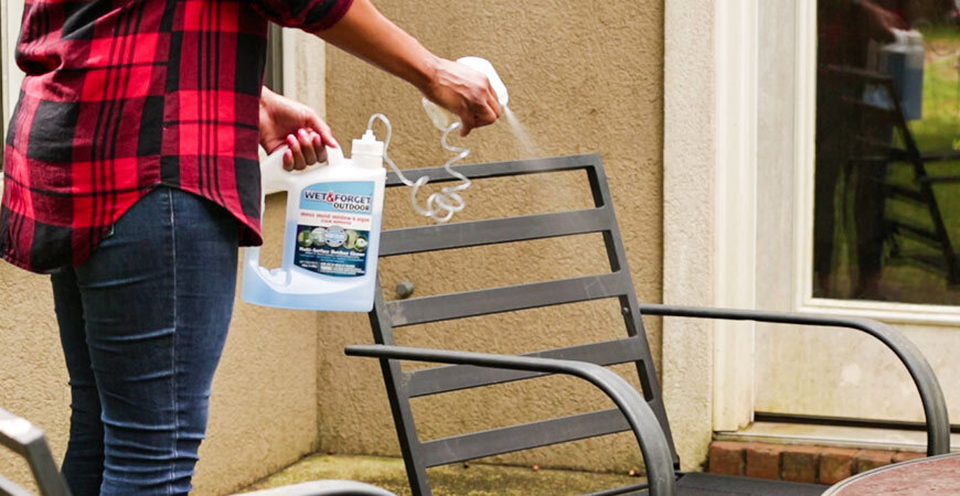 clean outdoor furniture with wet and forget