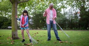 Raking leaves preps your lawn for winter.