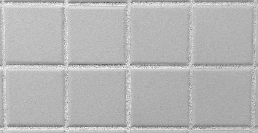 Bright white shower grout.