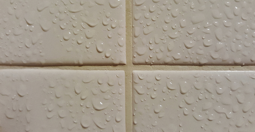 Shower tiles are water-resistant, not waterproof.