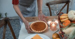 Using cornstarch and coconut milk can make pumpkin pie vegan.